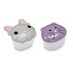 Jucarii, Copii si Bebe - Hrana si alaptare - Biberoane, suzete si accesorii hranire - Articole hranire bebelusi - Set 2 recipiente hrana bebe, melii, model bulldog&cat - Infinity.ro
