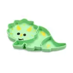 Jucarii, Copii si Bebe - Hrana si alaptare - Biberoane, suzete si accesorii hranire - Cani, pahare si accesorii bebe - Farfurie compartimentata din silicon cu ventuza, melii, dinozaur - Infinity.ro