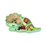 Jucarii, Copii si Bebe - Hrana si alaptare - Biberoane, suzete si accesorii hranire - Cani, pahare si accesorii bebe - Farfurie compartimentata din silicon cu ventuza, melii, dinozaur - Infinity.ro
