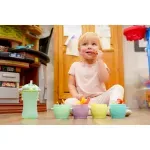 Jucarii, Copii si Bebe - Hrana si alaptare - Biberoane, suzete si accesorii hranire - Cani, pahare si accesorii bebe - Set 4 recipiente silicon snap&go, melii, 118 ml - Infinity.ro