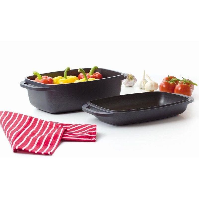 Casa si Gradina - Bucatarie si vesela - Vase pentru gatit - Tigai si seturi - Tava prajit cu capac 2 in 1, 31 x 21 x 11.5 cm, 5.6 L, invelis Ilag Premium, AMBITION Magnat - Infinity.ro