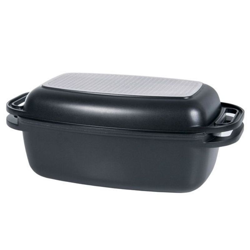Casa si Gradina - Bucatarie si vesela - Vase pentru gatit - Tigai si seturi - Tava prajit cu capac 2 in 1, 31 x 21 x 11.5 cm, 5.6 L, invelis Ilag Premium, AMBITION Magnat - Infinity.ro