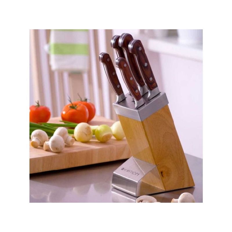 Casa si Gradina - Bucatarie si vesela - Vesela si tacamuri - Cutite si seturi de cutite - Set cutite, 6 piese, bloc lemn maro, AMBITION Titanium - Infinity.ro