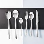 Casa si Gradina - Bucatarie si vesela - Vesela si tacamuri - Tacamuri si seturi - Set tacamuri inox, 50 piese, 12 persoane, ambalate in cutie cadou, AMBITION Wave - Infinity.ro