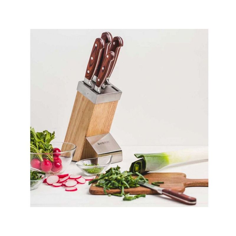 Casa si Gradina - Bucatarie si vesela - Vesela si tacamuri - Cutite si seturi de cutite - Set cutite, 6 piese, bloc lemn maro, AMBITION Titanium - Infinity.ro