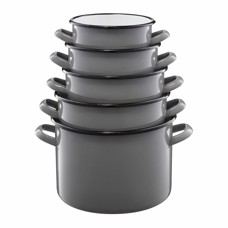 Casa si Gradina - Bucatarie si vesela - Vase pentru gatit - Oale si cratite - Oala emailata EMALIA OLKUSZ, 20 cm, 4 L, gri - Infinity.ro