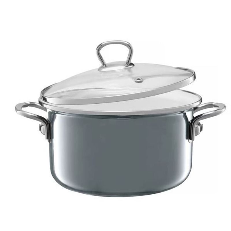 Casa si Gradina - Bucatarie si vesela - Vase pentru gatit - Oale si cratite - Oala emailata cu capac EMALIA OLKUSZ Optimum, 2.0 L, 18 cm, gri - Infinity.ro