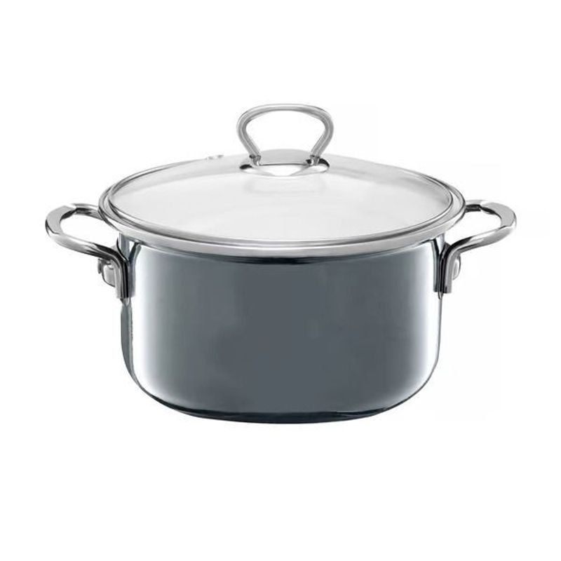 Casa si Gradina - Bucatarie si vesela - Vase pentru gatit - Oale si cratite - Oala emailata cu capac EMALIA OLKUSZ Optimum, 2.0 L, 18 cm, gri - Infinity.ro