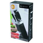 Casa si Gradina - Bucatarie si vesela - Vesela si tacamuri - Cutite si seturi de cutite - Set cutite, 6 piese, suport negru, AMBITION Granite - Infinity.ro