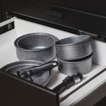 Casa si Gradina - Bucatarie si vesela - Vase pentru gatit - Tigai si seturi - Set tigai si oala cu maner detasabiL, 4 piese, invelis Qualum Basic Stone, AMBITION Silverstone - Infinity.ro