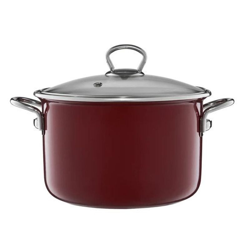 Casa si Gradina - Bucatarie si vesela - Vase pentru gatit - Oale si cratite - Oala emailata cu capac EMALIA OLKUSZ Optimum, 2.6 L, 20 cm, visiniu - Infinity.ro