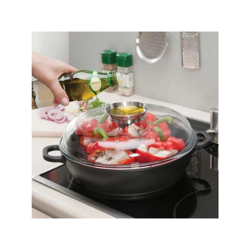 Casa si Gradina - Bucatarie si vesela - Vase pentru gatit - Tigai si seturi - Tigaie adanca cu capac 28 cm, 4.5 L, sistem Aroma Knob, invelis Teflon Platinum Plus, AMBITION Taurus - Infinity.ro