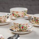 Casa si Gradina - Bucatarie si vesela - Vesela si tacamuri - Servicii de masa - Set servire ceai sau cafea, 12 piese, 6 persoane, portelan, AMBITION Botanic - Infinity.ro