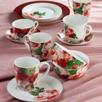 Casa si Gradina/Bucatarie si vesela/Vesela si tacamuri/Servicii de masa - Set servire ceai sau cafea, 12 piese, 6 persoane, portelan, AMBITION Peony - Infinity.ro