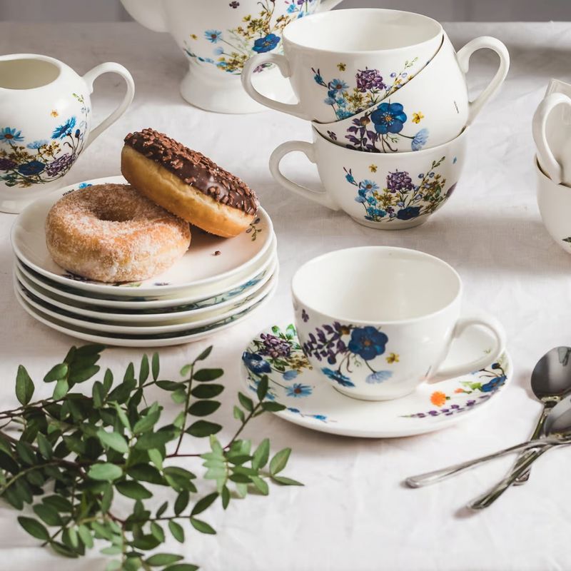 Casa si Gradina - Bucatarie si vesela - Vesela si tacamuri - Servicii de masa - Set servire ceai sau cafea, 12 piese, 6 persoane, portelan, AMBITION Fiori - Infinity.ro