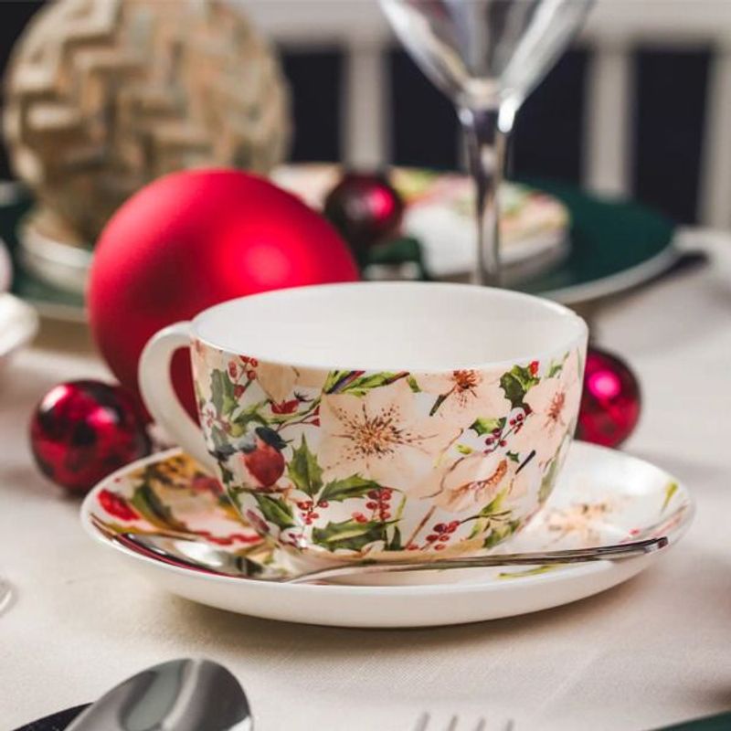 Casa si Gradina - Bucatarie si vesela - Vesela si tacamuri - Servicii de masa - Set servire ceai sau cafea, 12 piese, 6 persoane, portelan, AMBITION Botanic - Infinity.ro