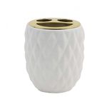 Casa si Gradina - Sanitare - Suporturi si accesorii baie - Accesorii baie - Suport periuta de dinti, alb-auriu, JOTTA Lavado - Infinity.ro