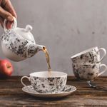 Casa si Gradina - Bucatarie si vesela - Vesela si tacamuri - Servicii de masa - Set servire ceai sau cafea, 12 piese, 6 persoane, portelan, AMBITION Black Nature - Infinity.ro