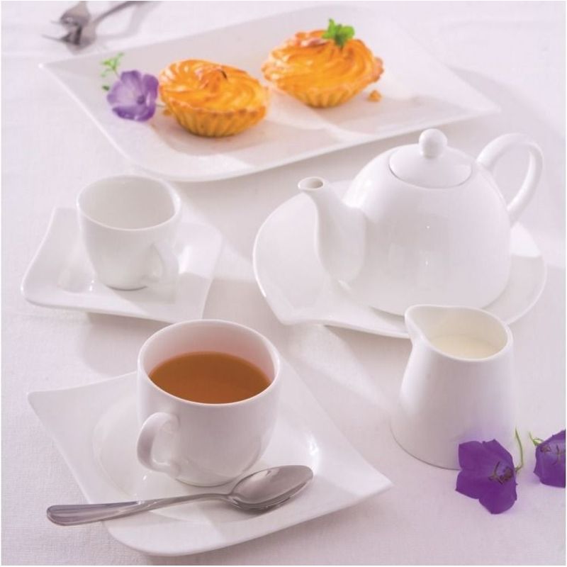 Casa si Gradina - Bucatarie si vesela - Vesela si tacamuri - Servicii de masa - Set servire ceai sau cafea, 12 piese, 6 persoane, portelan, AMBITION Fala - Infinity.ro