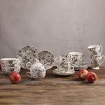 Casa si Gradina - Bucatarie si vesela - Vesela si tacamuri - Servicii de masa - Set servire ceai sau cafea, 12 piese, 6 persoane, portelan, AMBITION Black Nature - Infinity.ro