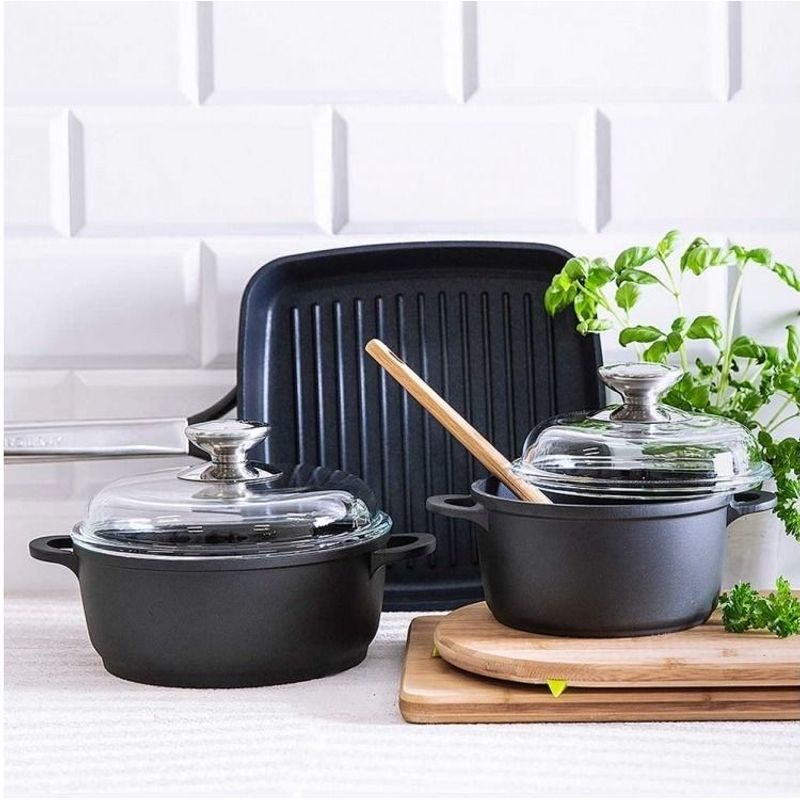 Casa si Gradina - Bucatarie si vesela - Vase pentru gatit - Oale si cratite - Oala cu capac 20 cm, 2.3 L, invelis Teflon Platinum Plus, AMBITION Taurus - Infinity.ro