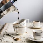 Casa si Gradina - Bucatarie si vesela - Vesela si tacamuri - Servicii de masa - Set servire ceai sau cafea, 12 piese, 6 persoane, portelan, AMBITION Aura Gold - Infinity.ro
