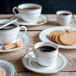 Casa si Gradina - Bucatarie si vesela - Vesela si tacamuri - Servicii de masa - Set servire ceai sau cafea, 12 piese, 6 persoane, portelan, AMBITION Aura Gold - Infinity.ro