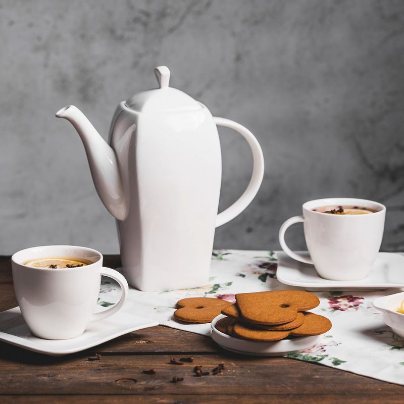 Casa si Gradina - Bucatarie si vesela - Vesela si tacamuri - Servicii de masa - Set servire ceai sau cafea, 12 piese, 6 persoane, portelan, AMBITION Fala - Infinity.ro