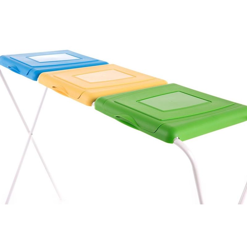 Casa si Gradina - Mobilier - Organizare si depozitare - Cosuri de gunoi - Suport saci menajeri, colectare selectiva, 3 compartimente, verde-galben-albastru, JOTTA Flipo - Infinity.ro