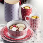 Casa si Gradina - Bucatarie si vesela - Vesela si tacamuri - Farfurii si boluri - Farfurie desert 19 cm, rosu, portelan, AMBITION Galaxy - Infinity.ro