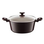 Casa si Gradina - Bucatarie si vesela - Vase pentru gatit - Oale si cratite - Oala cu capac AMBITION Brown Stone, 28 cm, 6.5 L, invelis Qualum Basic Stone - Infinity.ro