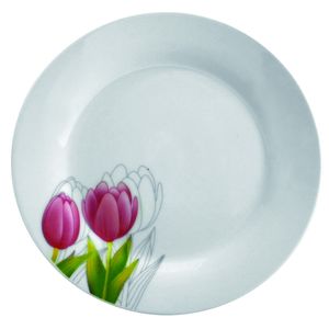 Farfurie plata 23 cm, portelan, DOMOTTI Tulipan