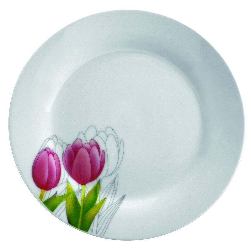 Casa si Gradina - Bucatarie si vesela - Vesela si tacamuri - Farfurii si boluri - Farfurie plata 23 cm, portelan, DOMOTTI Tulipan - Infinity.ro