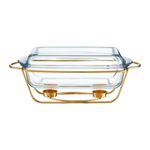 Casa si Gradina - Bucatarie si vesela - Vase pentru gatit - Vase termorezistente - Vas termorezistent cu incalzitor 3.9 L, suport auriu, chafing dish, AMBITION Saule - Infinity.ro