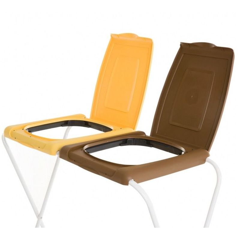 Casa si Gradina - Mobilier - Organizare si depozitare - Cosuri de gunoi - Suport saci menajeri, colectare selectiva, 2 compartimente, galben-maro, JOTTA Flipo - Infinity.ro