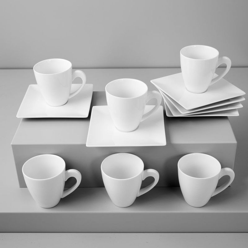 Casa si Gradina - Bucatarie si vesela - Vesela si tacamuri - Servicii de masa - Set servire ceai sau cafea, 12 piese, 6 persoane, portelan, AMBITION Porto - Infinity.ro