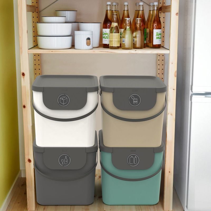 Casa si Gradina - Mobilier - Organizare si depozitare - Cosuri de gunoi - Cos colectare selectiva 40 L, plastic, albastru, ROTHO Albula - Infinity.ro