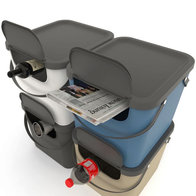 Casa si Gradina - Mobilier - Organizare si depozitare - Cosuri de gunoi - Cos colectare selectiva 40 L, plastic, albastru, ROTHO Albula - Infinity.ro