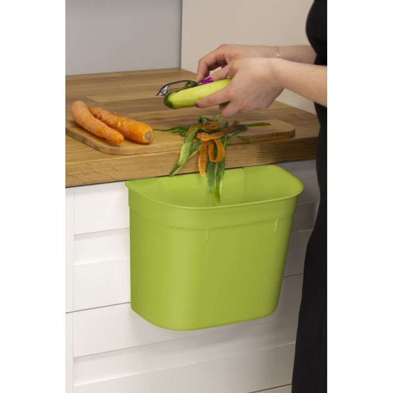 Casa si Gradina - Mobilier - Organizare si depozitare - Cosuri de gunoi - Cos de gunoi atasabil de dulap, 10 L, plastic, verde, DOMOTTI Monti - Infinity.ro