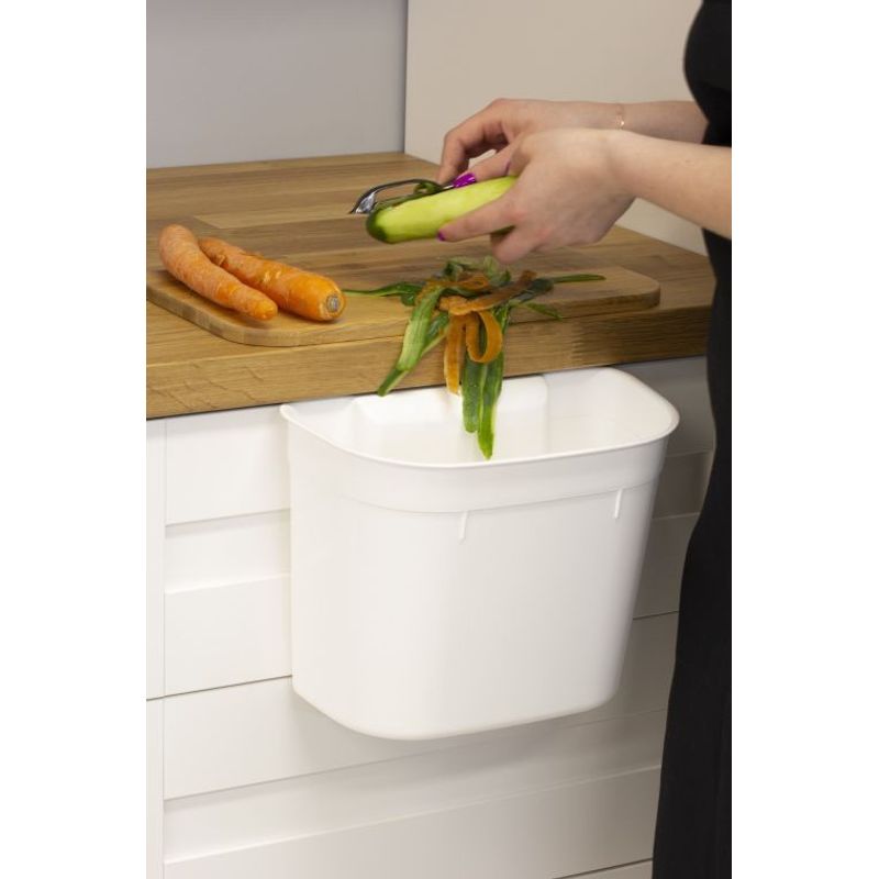 Casa si Gradina - Mobilier - Organizare si depozitare - Cosuri de gunoi - Cos de gunoi atasabil de dulap, 10 L, plastic, alb, DOMOTTI Monti - Infinity.ro