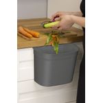 Casa si Gradina - Mobilier - Organizare si depozitare - Cosuri de gunoi - Cos de gunoi atasabil de dulap, 10 L, plastic, gri, DOMOTTI Monti - Infinity.ro