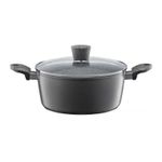 Casa si Gradina - Bucatarie si vesela - Vase pentru gatit - Oale si cratite - Oala cu capac 24 cm, 4.1 L, invelis Qualum Basic Stone, AMBITION Loft - Infinity.ro