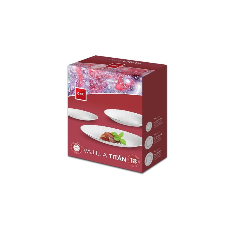 Casa si Gradina - Bucatarie si vesela - Vesela si tacamuri - Servicii de masa - Serviciu de masa, 18 piese, 6 persoane, COK Titan - Infinity.ro