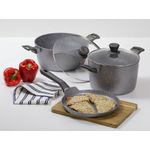 Casa si Gradina - Bucatarie si vesela - Vase pentru gatit - Oale si cratite - Oala cu capac AMBITION Silverstone, 20 cm, 2.3 L, invelis Qualum Basic Stone - Infinity.ro