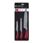 Casa si Gradina - Bucatarie si vesela - Vesela si tacamuri - Cutite si seturi de cutite - Set cutite, 3 piese, include cutit universal 13 cm, AMBITION Jasper - Infinity.ro