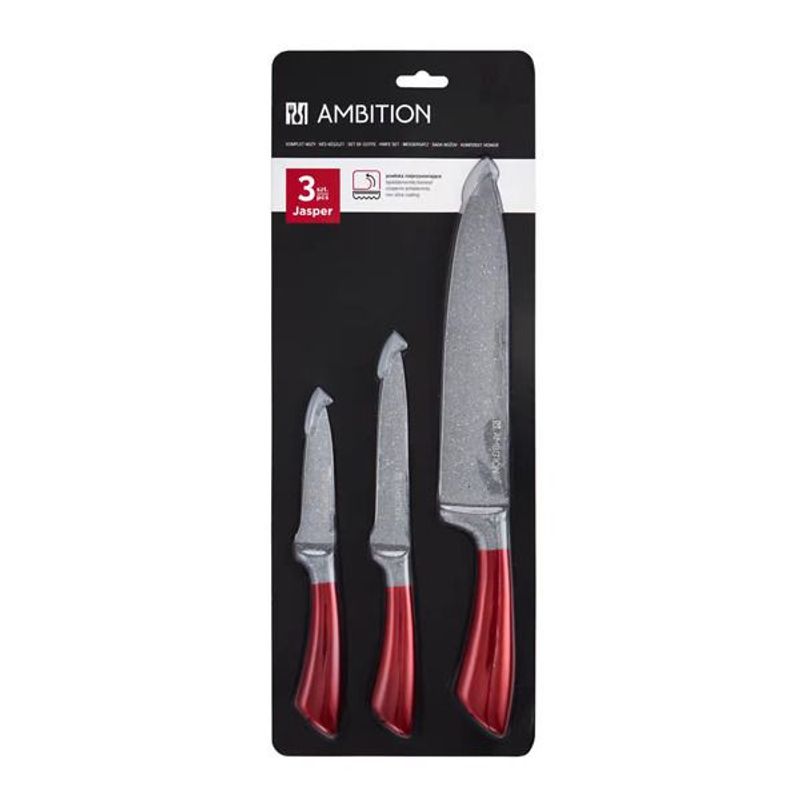 Casa si Gradina - Bucatarie si vesela - Vesela si tacamuri - Cutite si seturi de cutite - Set cutite, 3 piese, include cutit universal 13 cm, AMBITION Jasper - Infinity.ro