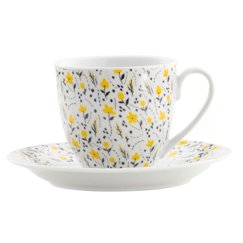 Casa si Gradina - Bucatarie si vesela - Vesela si tacamuri - Servicii de masa - Set servire ceai sau cafea, 12 piese, 6 persoane, portelan, DOMOTTI Amarillo - Infinity.ro