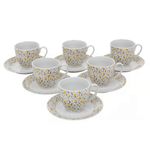 Casa si Gradina - Bucatarie si vesela - Vesela si tacamuri - Servicii de masa - Set servire ceai sau cafea, 12 piese, 6 persoane, portelan, DOMOTTI Amarillo - Infinity.ro