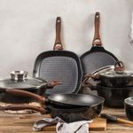 Casa si Gradina - Bucatarie si vesela - Vase pentru gatit - Oale si cratite - Cratita cu capac AMBITION Darkwood, 16 cm, 1.6 L, invelis Qualum Basic Stone Edition - Infinity.ro