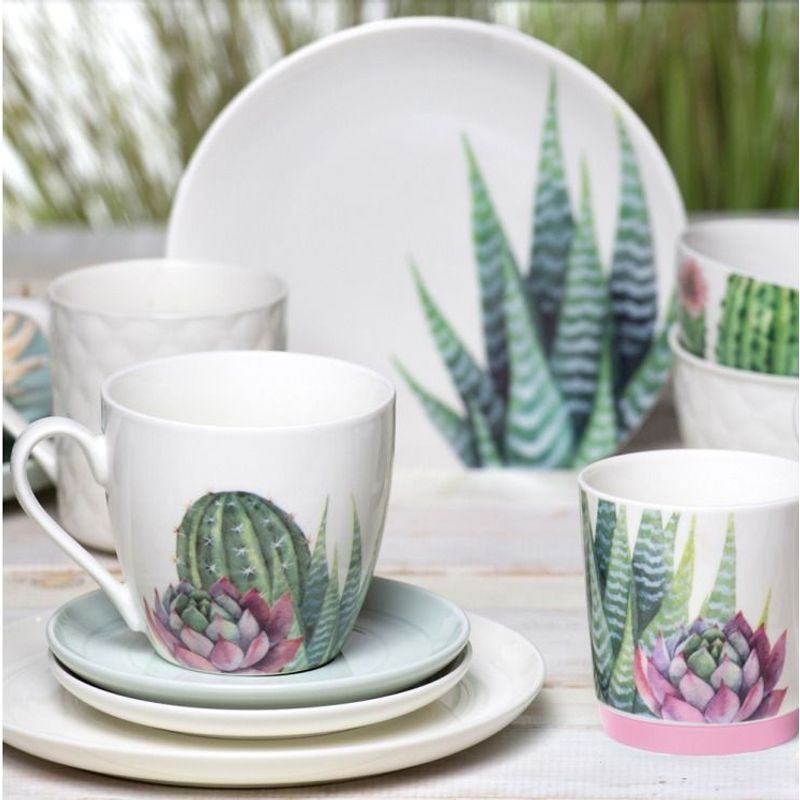 Casa si Gradina - Bucatarie si vesela - Vesela si tacamuri - Farfurii si boluri - Farfurie desert 19 cm, portelan, AMBITION Cactus - Infinity.ro